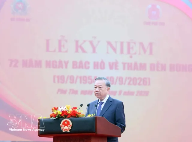 Top leader attends ceremony marking 72 years since President Ho Chi Minh’s visit to Hung Kings Temple - Ảnh 1.