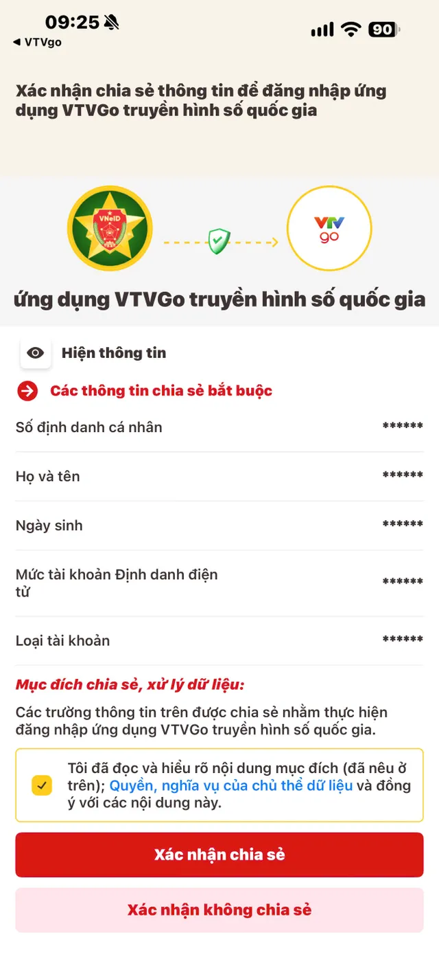 VTVgo t&iacute;ch hợp x&aacute;c thực t&agrave;i khoản qua VNeID - Ảnh 1.