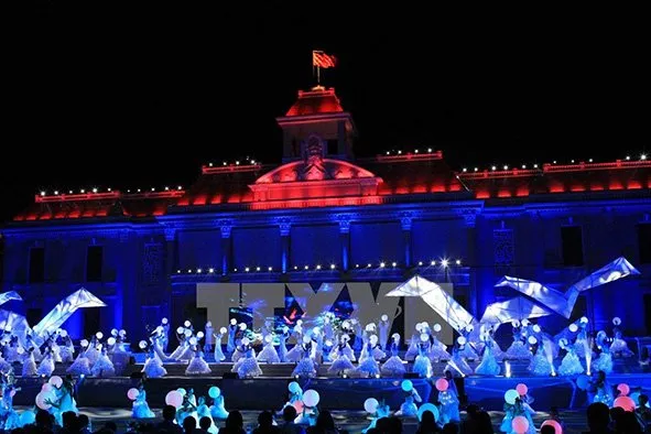 A view is seen at the opening ceremony of the sea festival taking place in Nha Trang City - Photo: VNA