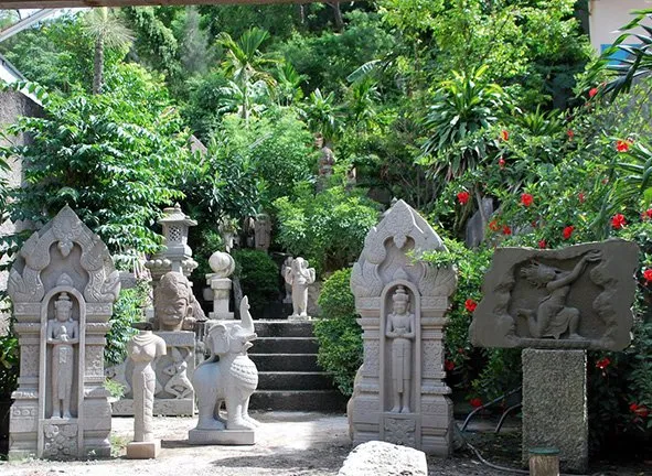 The area where Ben displays his Cham statues and sculptures