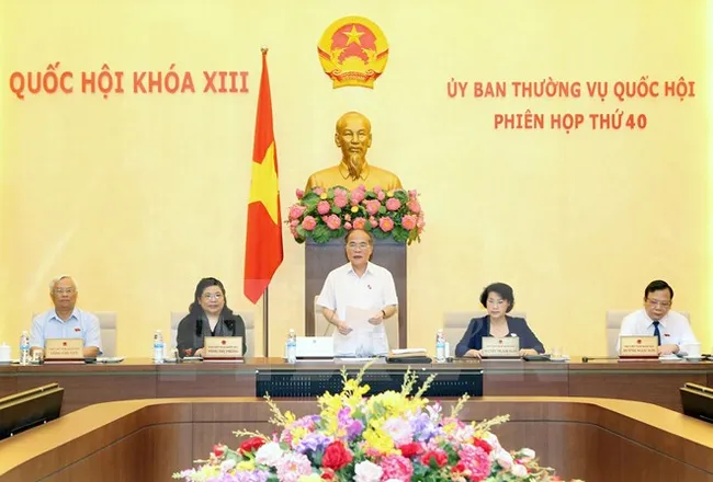National Assembly Chairman Nguyen Sinh Hung addresses the opening of the 40th session of the 13th National Assembly Standing Committee (Photo: VNA)​