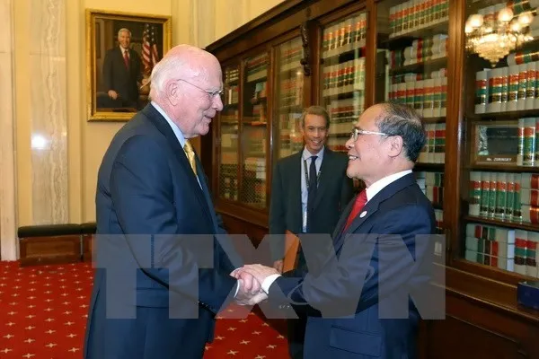 NA Chairman Nguyen Sinh Hung meets with US Senator Patrick Leahy Patrick Leahy (Source: VNA)