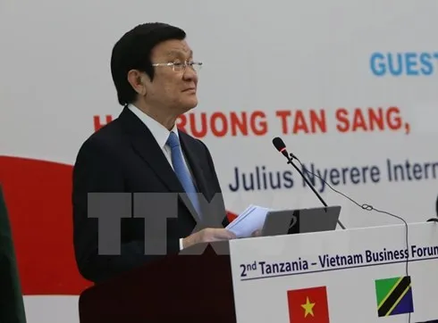President Truong Tan Sang speaks at Tanzania-Vietnam Business Forum