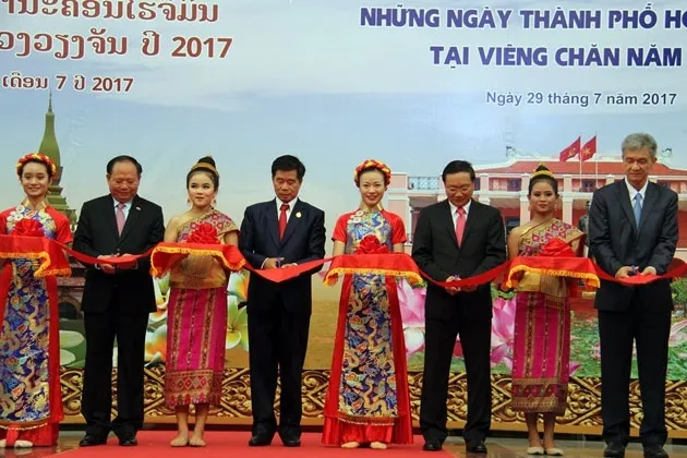 The ribbon-cutting ceremony for the Ho Chi Minh City Days in Vientiane