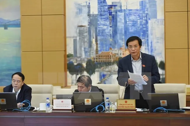 General Secretary and Chairman of the National Assembly's Office Nguyen Hanh Phuc addressing the 19th meeting of the National Assembly Standing Committee (Photo: VNA)