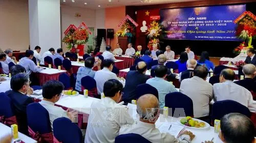 The Committee for Solidarity of Vietnamese Catholics held the fifth conference of the 2013 – 2018 tenure on December 14. (Photo: VNA)