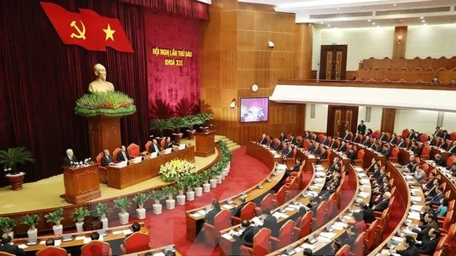 A view of the ongoing sixth session of the 12th Party Central Committee (Photo: VNA)