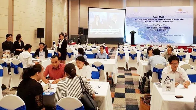 The meeting to promote Hanoi tourism to the Japanese market (Image: Kinh te do thi)