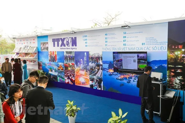 Vietnam News Agency's booth at the National Press Festival. (Source: VNA)