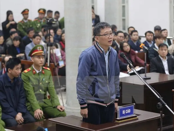 Trinh Xuan Thanh at the first instance trial on January 8. (Source: VNA)