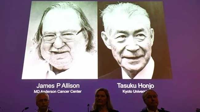 James P. Allison and Tasuku Honjo share the 2018 Nobel Prize in physiology or medicine. (Photo: EPA)