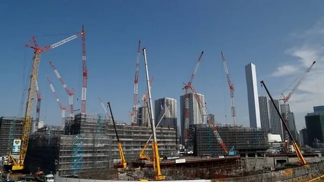 A general view of the construction site of Athletes' Village for Tokyo 2020 Olympic games in Harumi, Tokyo, Japan, September 5, 2018. (Reuters)