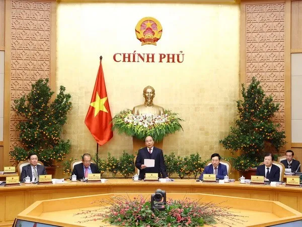Prime Minister Nguyen Xuan Phuc speaks at the Government meeting for January on February 2 (Photo: VNA)