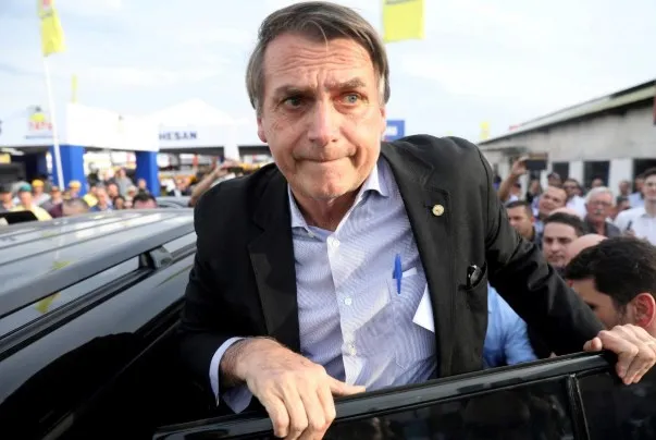 Presidential candidate Jair Bolsonaro leaves an agribusiness fair in Esteio, Rio Grande do Sul state, Brazil August 29, 2018. (Photo: Reuters)
