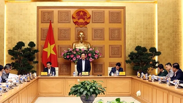 Deputy Prime Minister and Foreign Minister Pham Binh Minh speaks at the meeting. (Photo: VGP)