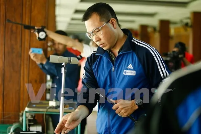 Marksman Hoang Xuan Vinh, who won one gold and one silver medal for Vietnam at the Rio de Janeiro Olympic Games in 2016 (Photo: VNA)