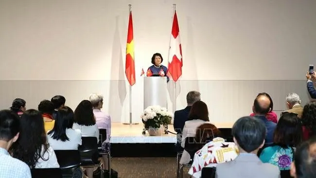 Vice President Dang Thi Ngoc Thinh speaking at the meeting (Photo: VNA)