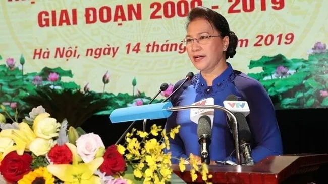 National Assembly Chairwoman Nguyen Thi Kim Ngan speaks at the event. (Photo: VNA)