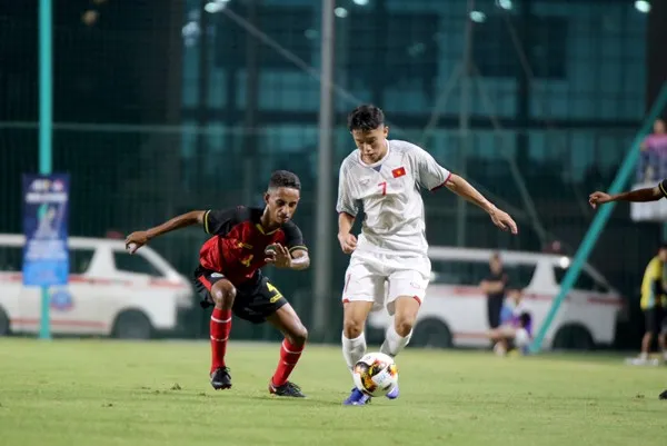 2020 AFC U16 Championship Qualifiers - Group H - September 14, 2019; Vietnam U16s (in white) get off to a winning start. (Photo: VFF)