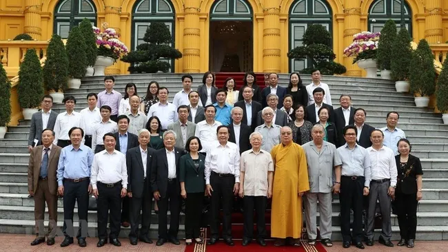 General Secretary and President Nguyen Phu Trong and members of the VFF Central Committee Presidium (Photo: VNA)
