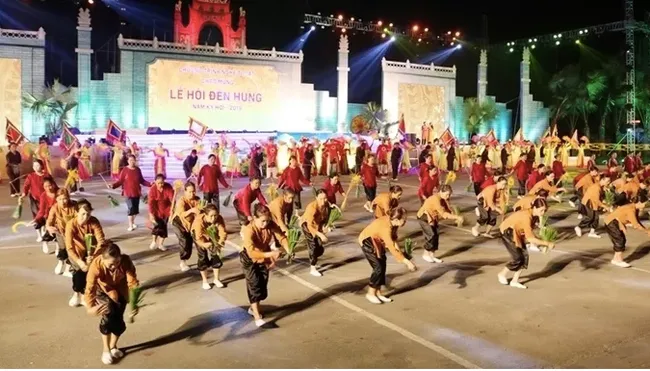 A re-enactment of rice cultivation at the festival.