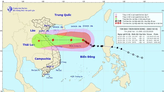 The projected path of Saudel (Photo: NCHMF)