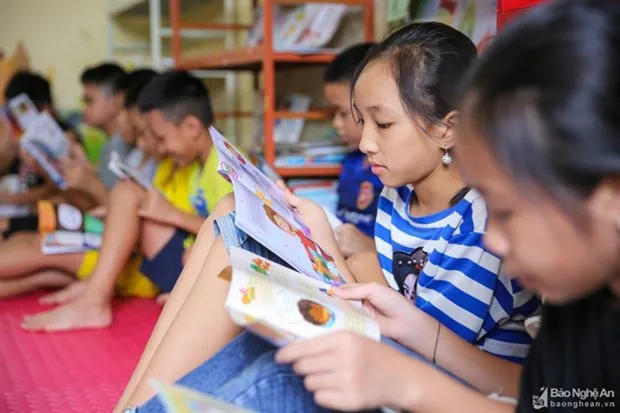 Children at a Summer Library in Tuong Duong district, the central province of Nghe An. (Photo: baonghean.vn)