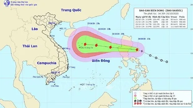 Forecast track of Storm Saudel (Source: VNA)