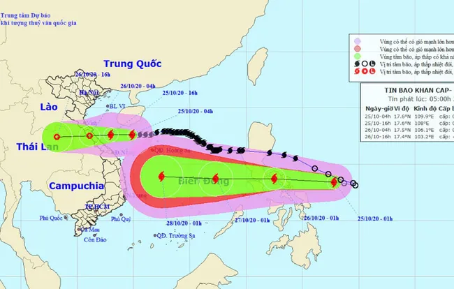 Position and direction of the eighth storm (Photo: kttv.gov.vn)