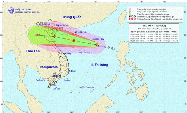 The projected path of Typhoon Nangka. (Photo: NCHMF)