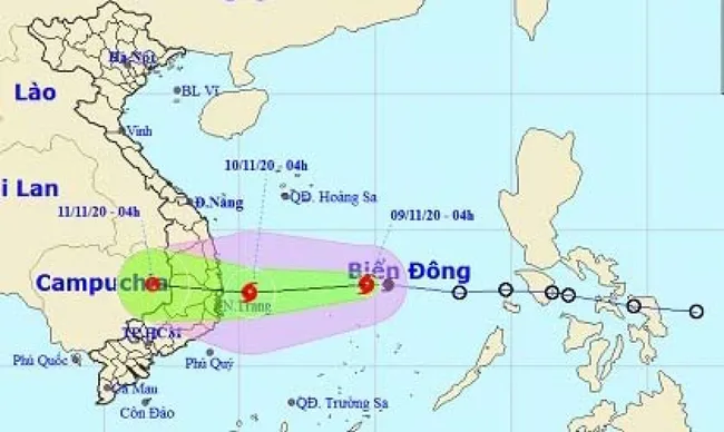 The new storm is forecast to slam into the south-central coast of Vietnam on November 10.