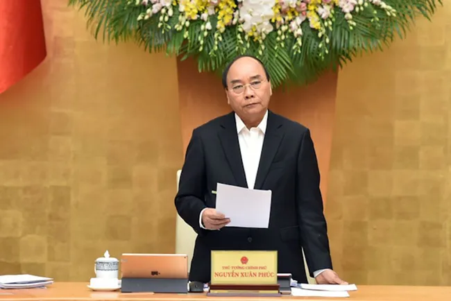 Prime Minister Nguyen Xuan Phuc speaks at the meeting. (Photo: VGP)