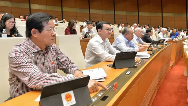 National Assembly deputies cast their vote on the law on HIV/AIDS prevention on November 16.