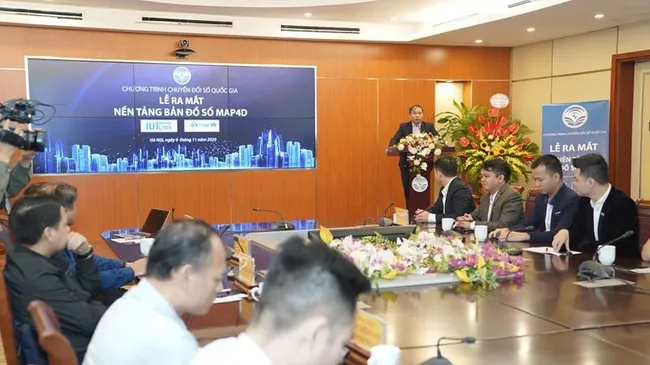 The conference to introduce the Map4D mapping platform (Photo: Lao Dong)