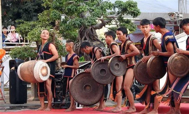 A gong performance of Central Highlanders (Photo: VNA)