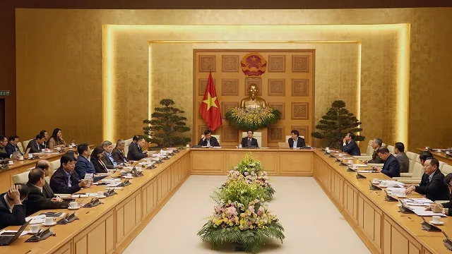 The national steering committee on the Covid-19 fight discusses coronavirus prevention and control under the chair of Deputy PM Vu Duc Dam, Hanoi, February 19, 2020. (Photo: VGP)
