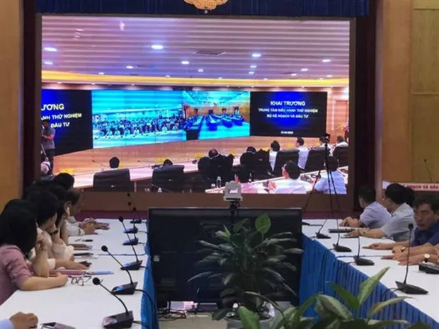 MPI leaders at the launch of the integrated operating centre on May 22. (Photo anninhthudo.vn )