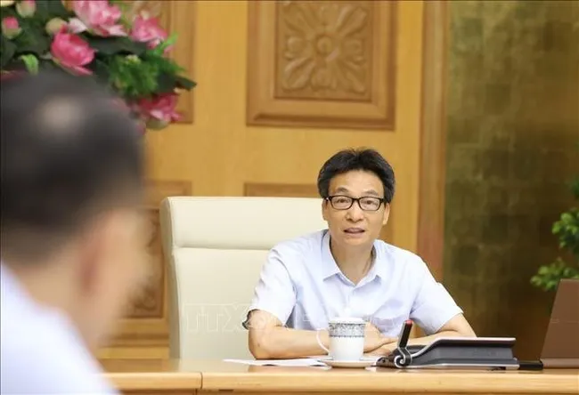 Deputy Prime Minister Vu Duc Dam speaks at the meeting. (Photo: VNA)