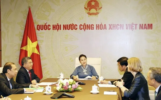 NA Chairwoman Nguyen Thi Kim Ngan hopes that following the establishment of the strategic partnership, the two countries will step up economic, trade, and investment ties. (Photo: VNA)