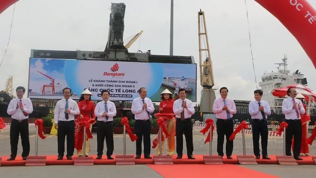 At the inauguration ceremony for the port.