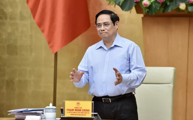 PM Pham Minh Chinh chairs a national teleconference between the National Steering Committee for COVID-19 Prevention and Control, and localities on the fight against the pandemic. (Photo: NDO)