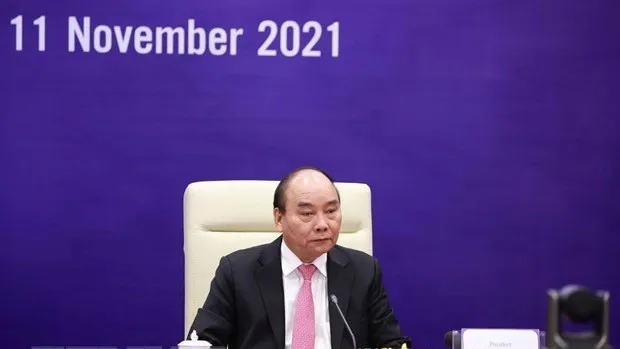 President Nguyen Xuan Phuc attends the annual dialogue between leaders of the Asia-Pacific Economic Cooperation (APEC) economies and the APEC Business Advisory Council (ABAC). (Photo: VNA)