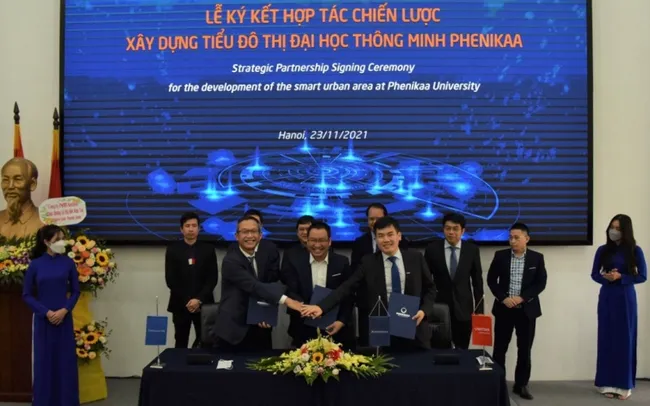 At the signing ceremony.