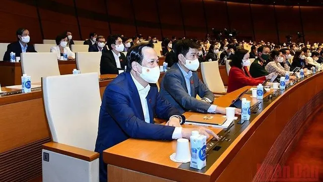 National Assembly deputies cast their vote at the second session of the 15th legislature. (Photo: Linh Nguyen)