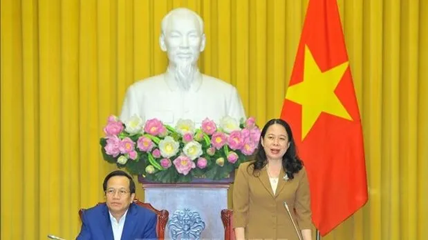 Vice President Vo Thi Anh Xuan speaks at the event (Photo: VNA)