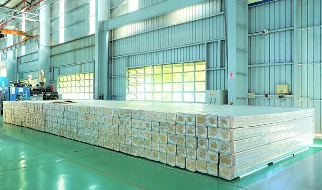 First batch of hydroponic plastic pipes packed for export at THACO Automotive Interior Components Manufacturing Company (Source: VNA)