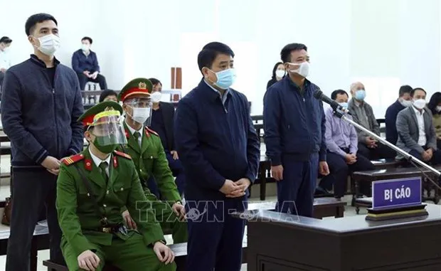 Nguyen Duc Chung, former Chairman of the Hanoi People’s Committee, at the court. (Photo: VNA)