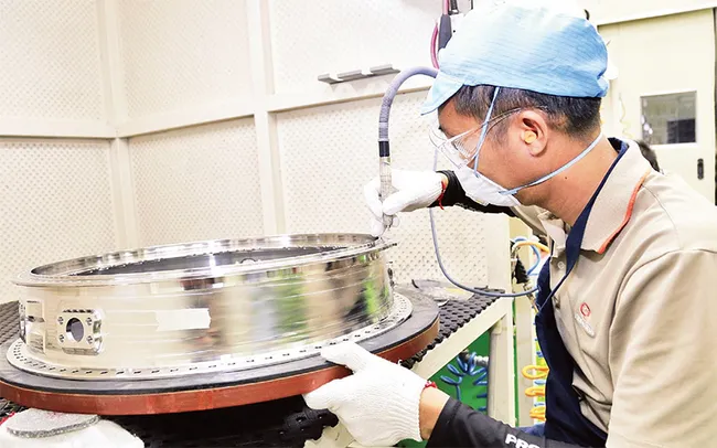 The production of aircraft engine components at Hanwha Aero Engines factory, a FDI project in Hoa Lac Hi-Tech Park. (Photo: MINH HA)