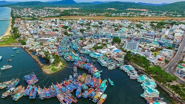 A corner of Phu Quoc City viewed from above