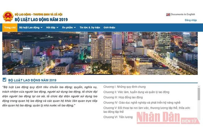 The website on the 2019 Labour Code was launched by the Ministry of Labour, Invalids and Social Affairs on January 4